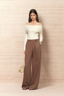 Lyra Reversible Bow Off Shoulder Knit Top