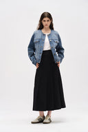 Helmingham Rundhalsjacke aus Lyocell Denim