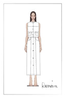 Ivan Ruffled Denim Vest in Technical Lyocell Denim