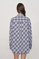 Lia Kariertes Hemd- und Shorts-Set im Lagenlook aus Bubble-Baumwolle