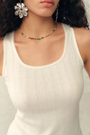 Top delicado con encaje incrustado Cloe en punto calado