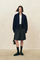Xaviera Relaxed Shawl Collar Cardigan in 100% Wool