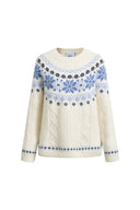 Linnet Fair Isle Sweater in Alpaca Blend Cable Knit