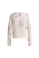 Irida Iris and Lily Print Knit Cardigan in Merino-Mohair Blend