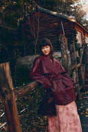 Ostro Trenchcoat-Stil Mantel aus gewachstem Kunstleder