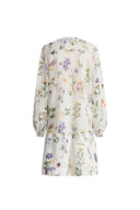 Perla Handbemalte Flora Bluse und Shorts im Set aus Tencel-Ramie