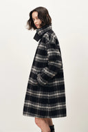 Telos Plaid Reversible Midi Coat in Wool Blend