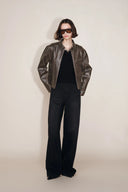 Chaqueta biker corta Lizzie en cuero sintético