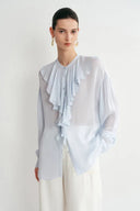 Sini Ruffle Shirt in Silk Canton Crepe