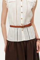 Arc Braided Leather Belt in Vegetable-Tanned Leather