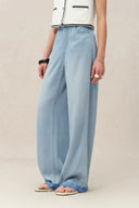 Jean Pantalon Large Echo en Denim Tencel Acétate