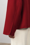 Abrigo corto nuevo estilo mandarín Peony con botones en lana merino