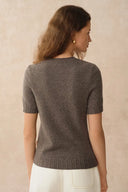 Miya Crew Neck Short Sleeve Top in Merino Wool Knit