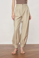 Pantalones ajustados con pernera ancha Wilderness en mezcla fina de acetato y lana de cordero