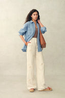 Anna Lochmuster-Hose aus Seiden-Leinen-Mischung