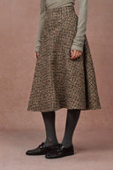 Falda línea A a cuadros Kari en lana merino