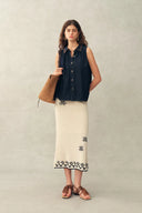 Rania Hand Crochet Embroidery Skirt in Cotton Yarn