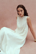 Paz Ruffle Maxi Dress in Acetate-Modal Blend