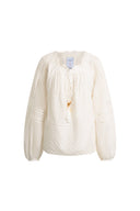 Amaya Puff-Sleeve Long Sleeve Top in Lace
