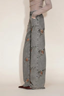 Star Straight Leg Jeans in Beaded Cotton Denim