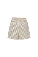 Lona Striped Casual Shorts in Cotton Poplin