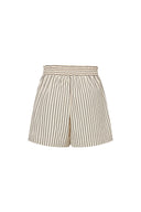Lona Striped A Line Casual Shorts in Cotton Blend Poplin