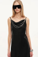 Wraith Metallic Embellished Slip Dress in Wool