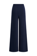 Vivi Fitted Stretch Wide Leg Pants in Wool Blend