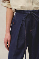 Claire Tie Waist Jeans in Raw Denim