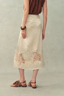 Aurelia Laced Cutout Skirt in Acetate Satin