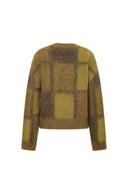 Sibton Checked Cropped Pullover in Baby Alpaca Blend Knit