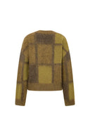 Sibton Checked Cropped Pullover in Baby Alpaca Blend Knit