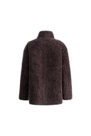 Lene Reversible Faux Fur and Leather Jacket in Merino Wool Teddy