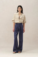Claire Tie Waist Jeans in Raw Denim