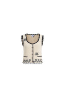 Rania Hand Crochet Embroidery Sleeveless Top in Cotton Yarn