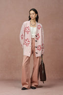 Posie Blumen-Cardigan aus Merino-Alpaka-Mischstrick