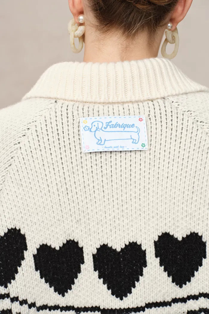 Heart Elbow Patch Jumper Tartan Skirt Soft Cotton Pintucked