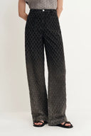 Natalie Gradient Straight Jeans in Jacquard Denim