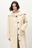 Bridget Vintage Longline Cardigan in Wool Blend Cable Knit