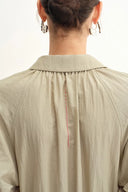 Lyra Wrinkled Look Shirt Dress in Crinkled Nylon