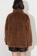 Hazel Brown Reversible Shearling Jacket in 100% Wool Pile