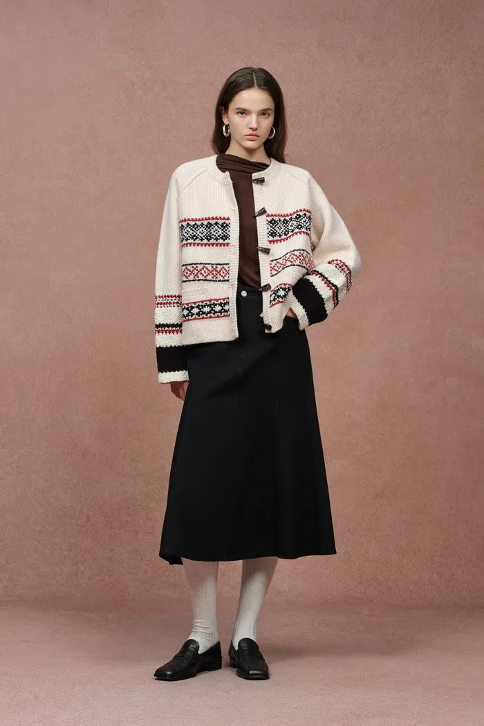 Cortina Nordic Fair Isle Cardigan in Merino Wool