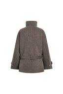 Dublin taillierter Cropped-Mantel mit niedriger Taille und Wollmischung