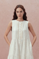 Vestido sin Mangas Stella en Lyocell con Bordado