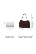 Rialto Double Flap Handbag in Top-Grain Nubuck Leather