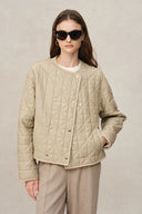 Marina Double-Breasted Puffer Coat in Vegan Leather