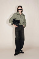 Felpa con zip e rever a contrasto Jane in cotone