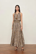 Jocelyn Sleeveless Dress in Crinkled Silk Blend