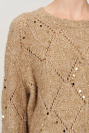 Pullover Mimi con paillettes cucite a mano in filato di merino e alpaca con paillettes