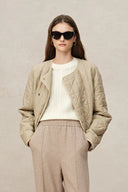 Marina Double-Breasted Puffer Coat in Vegan Leather
